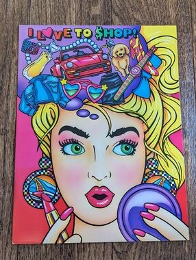 VTG Lisa Frank I Love to Shop Folder
